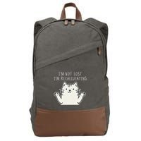 Funny Cat Gpsinspired Joke I’M Not Lost I’M Recalculating Cotton Canvas Backpack