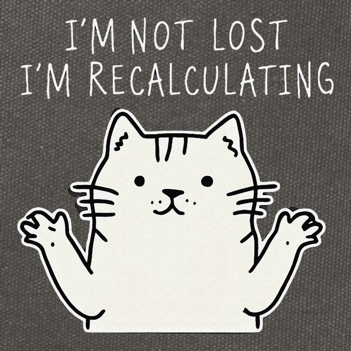 Funny Cat Gpsinspired Joke I’M Not Lost I’M Recalculating Cotton Canvas Backpack