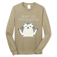 Funny Cat Gpsinspired Joke I’M Not Lost I’M Recalculating Long Sleeve Shirt