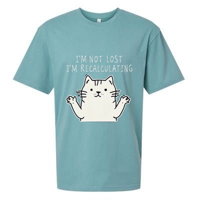 Funny Cat Gpsinspired Joke I’M Not Lost I’M Recalculating Sueded Cloud Jersey T-Shirt