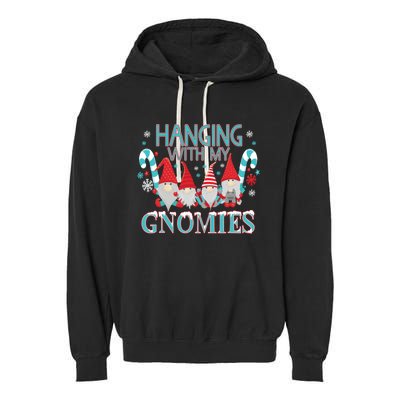 Funny Christmas Garden Gnome Gnomies Garment-Dyed Fleece Hoodie