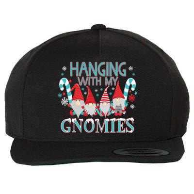 Funny Christmas Garden Gnome Gnomies Wool Snapback Cap