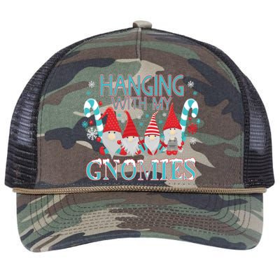 Funny Christmas Garden Gnome Gnomies Retro Rope Trucker Hat Cap