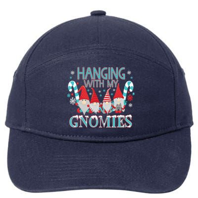 Funny Christmas Garden Gnome Gnomies 7-Panel Snapback Hat