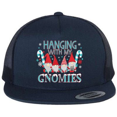 Funny Christmas Garden Gnome Gnomies Flat Bill Trucker Hat