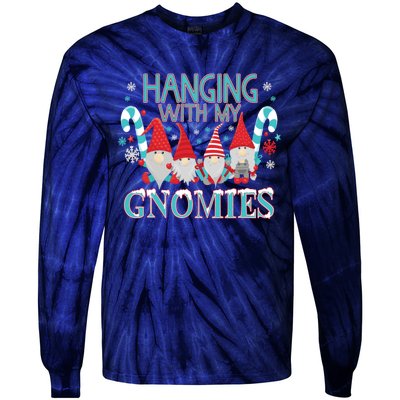 Funny Christmas Garden Gnome Gnomies Tie-Dye Long Sleeve Shirt