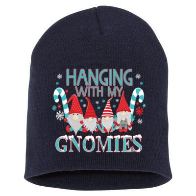 Funny Christmas Garden Gnome Gnomies Short Acrylic Beanie