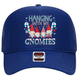 Funny Christmas Garden Gnome Gnomies High Crown Mesh Back Trucker Hat