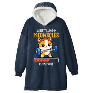 Fitness Cat Gym Installing Meowscles Hooded Wearable Blanket