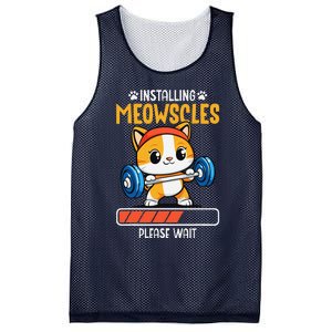 Fitness Cat Gym Installing Meowscles Mesh Reversible Basketball Jersey Tank