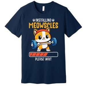 Fitness Cat Gym Installing Meowscles Premium T-Shirt