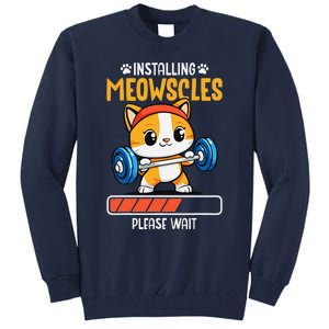 Fitness Cat Gym Installing Meowscles Tall Sweatshirt