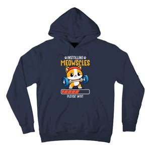 Fitness Cat Gym Installing Meowscles Tall Hoodie