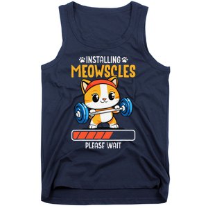 Fitness Cat Gym Installing Meowscles Tank Top