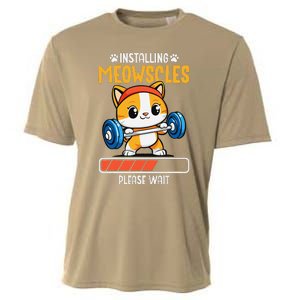 Fitness Cat Gym Installing Meowscles Cooling Performance Crew T-Shirt