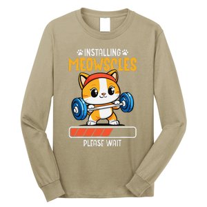 Fitness Cat Gym Installing Meowscles Long Sleeve Shirt