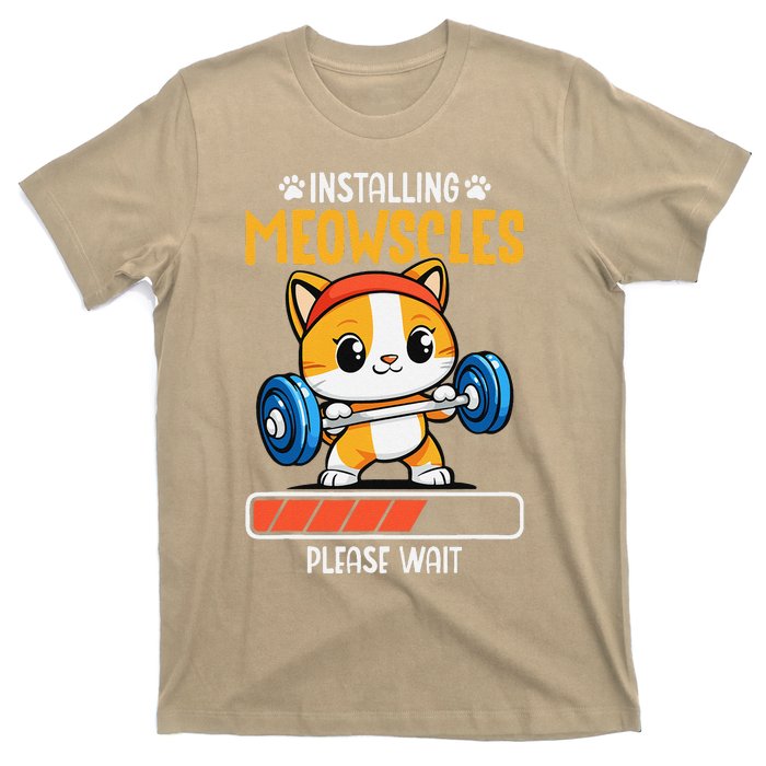 Fitness Cat Gym Installing Meowscles T-Shirt