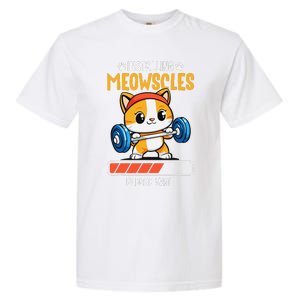 Fitness Cat Gym Installing Meowscles Garment-Dyed Heavyweight T-Shirt