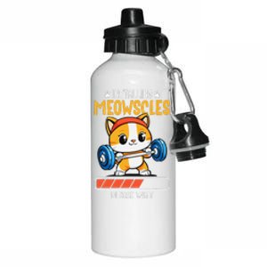 Fitness Cat Gym Installing Meowscles Aluminum Water Bottle