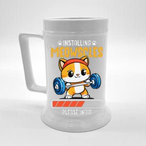 Fitness Cat Gym Installing Meowscles Beer Stein