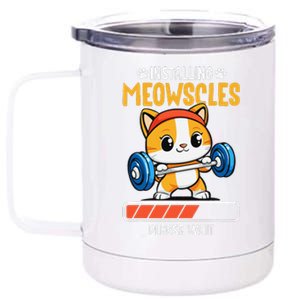 Fitness Cat Gym Installing Meowscles 12 oz Stainless Steel Tumbler Cup