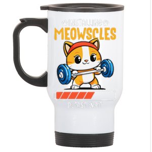 Fitness Cat Gym Installing Meowscles Stainless Steel Travel Mug