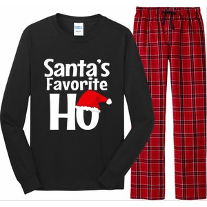 Funny Christmas Gift SantaS Favorite Ho Funny Gift Long Sleeve Pajama Set