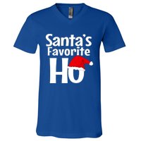 Funny Christmas Gift SantaS Favorite Ho Funny Gift V-Neck T-Shirt