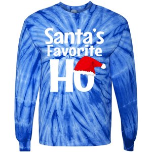 Funny Christmas Gift SantaS Favorite Ho Funny Gift Tie-Dye Long Sleeve Shirt