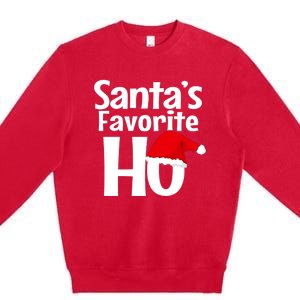 Funny Christmas Gift SantaS Favorite Ho Funny Gift Premium Crewneck Sweatshirt