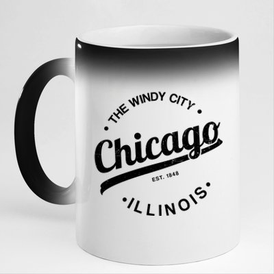 Funny Chicago Gift Windy City Tee Usa Metropolis Gift 11oz Black Color Changing Mug