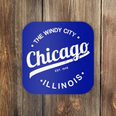 Funny Chicago Gift Windy City Tee Usa Metropolis Gift Coaster