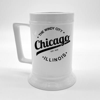 Funny Chicago Gift Windy City Tee Usa Metropolis Gift Beer Stein