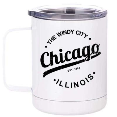 Funny Chicago Gift Windy City Tee Usa Metropolis Gift 12 oz Stainless Steel Tumbler Cup