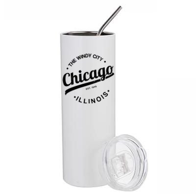 Funny Chicago Gift Windy City Tee Usa Metropolis Gift Stainless Steel Tumbler