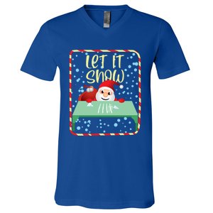 Funny Christmas Gift Cocaine Santa Great Gift V-Neck T-Shirt