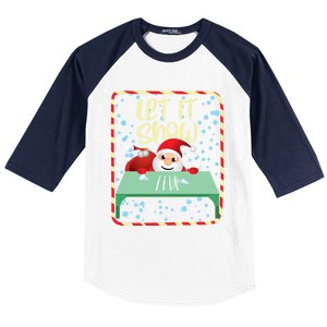 Funny Christmas Gift Cocaine Santa Great Gift Baseball Sleeve Shirt