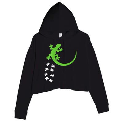 Fun Crested Gecko Eyelash Lizard Reptile Pet Herpetologist Crop Fleece Hoodie