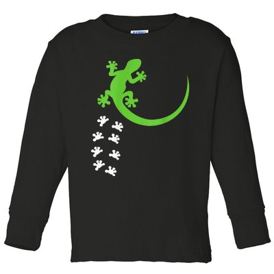 Fun Crested Gecko Eyelash Lizard Reptile Pet Herpetologist Toddler Long Sleeve Shirt