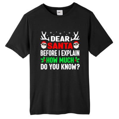 Funny Christmas Gift Adults Dear Santa I Can Explain Meaningful Gift Tall Fusion ChromaSoft Performance T-Shirt