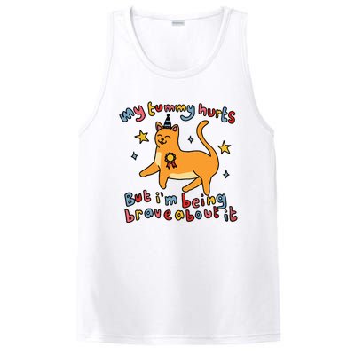 Funny Cat Graphic My Tummy Hurts Brave Cat PosiCharge Competitor Tank