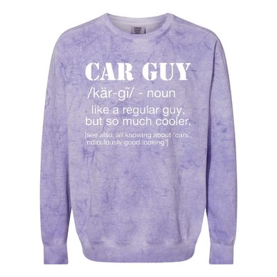 Funny Car Guy Cars Lover Racing Mechanics Car Guy Definition Colorblast Crewneck Sweatshirt