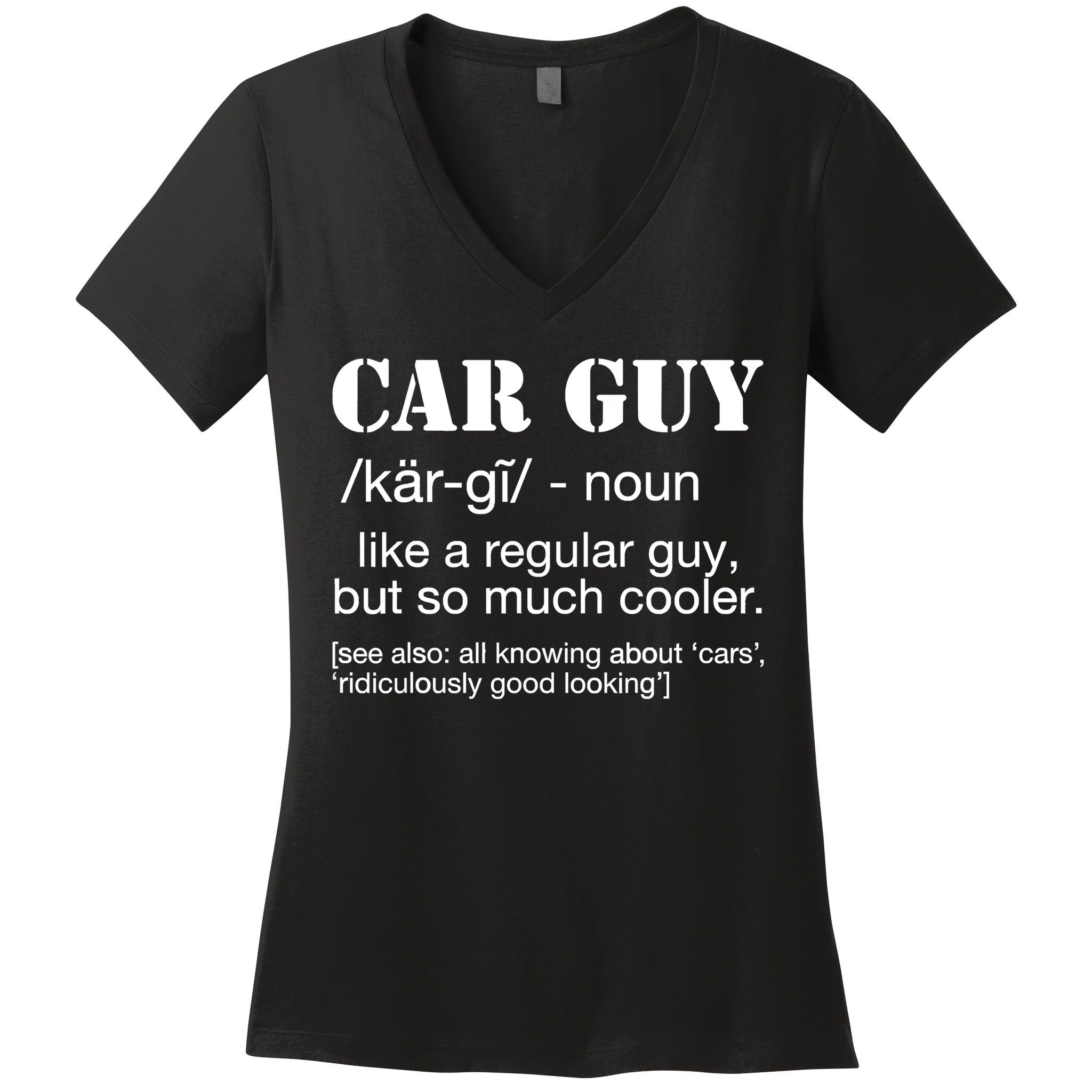 Funny Car Guy Cars Lover Racing Mechanics Car Guy Definition Women's V-Neck T-Shirt