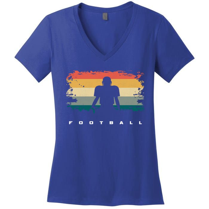 Football Clothing Gift Football Cool Gift Women's V-Neck T-Shirt