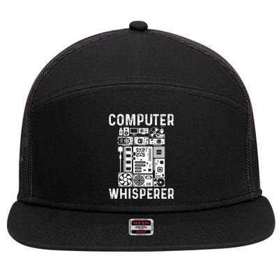 Funny Computer Geek Tech Nerd Gift Men Women Cool Support 7 Panel Mesh Trucker Snapback Hat