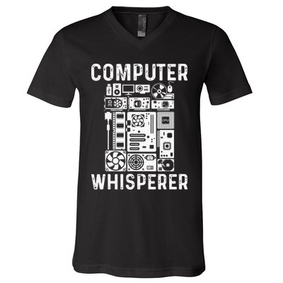 Funny Computer Geek Tech Nerd Gift Men Women Cool Support V-Neck T-Shirt