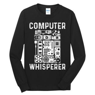 Funny Computer Geek Tech Nerd Gift Men Women Cool Support Tall Long Sleeve T-Shirt