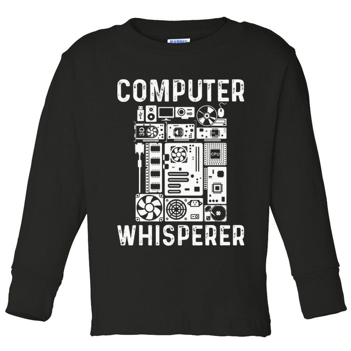 Funny Computer Geek Tech Nerd Gift Men Women Cool Support Toddler Long Sleeve Shirt
