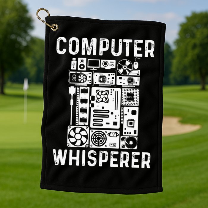 Funny Computer Geek Tech Nerd Gift Men Women Cool Support Golf Towel