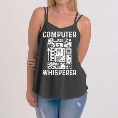 Funny Computer Geek Tech Nerd Gift Men Women Cool Support Women's Strappy Tank